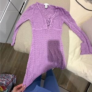 House of Harlow 1960 Purple Lace Cover Up Dress